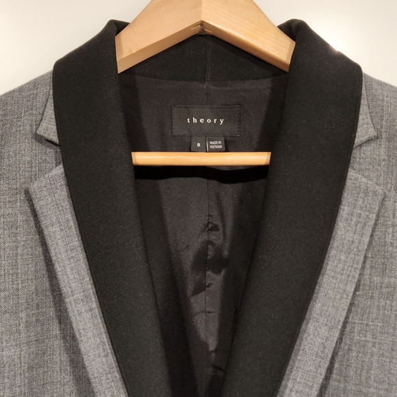 Theory Dark Gray- Black Elegant Blazer - Picture 2 of 5